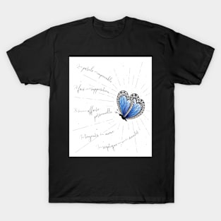 Poster of Toltec agreements N°5 Blue Butterfly T-Shirt